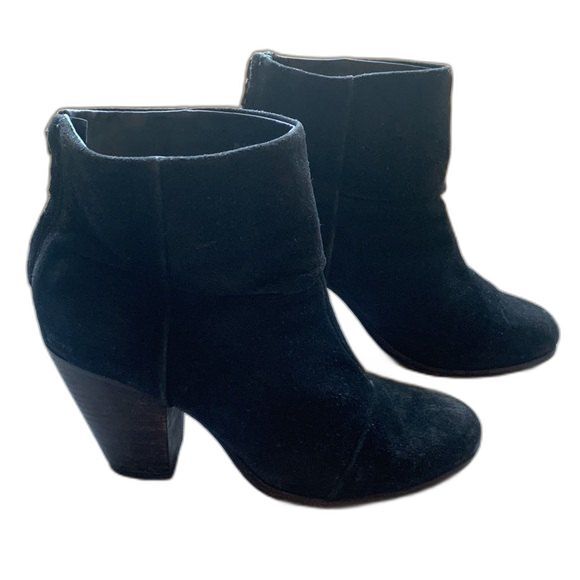 Rag & Bone Black Suede Nubuk Leather Newbury Ankle Boots Women Size 8.5 EUR 38.5 - Picture 7 of 15